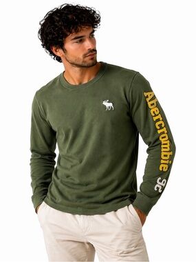 Vintage Abercrombie & Fitch Muscle Olive Cotton Stretch Crewneck Tee
